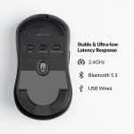 Keychron M3 Mini Wireless Optical Mouse, Bluetooth 5.1/2.4 GHz/Wired Gaming Mouse, Programmable PixArt 3395 Sensor with up to 26,000 DPI/ 650 IPS, Lightweight Ergonomic for Windows Mac Linux - Black