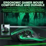 SOLAKAKA SM809 MMO Gaming Mouse Wired RGB with 9 Side Buttons, 22800 DPI High Precision Sensor Optical Ergonomic Gamer Mouse,16 Programmable Custom Macro Shortcuts Remapping PC Gaming Mice for Windows