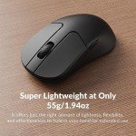 Keychron M3 Mini Wireless Optical Mouse, Bluetooth 5.1/2.4 GHz/Wired Gaming Mouse, Programmable PixArt 3395 Sensor with up to 26,000 DPI/ 650 IPS, Lightweight Ergonomic for Windows Mac Linux - Black