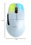 ROCCAT Kone Pro Air Gaming PC Wireless Mouse, Bluetooth Ergonomic Performance Computer Mouse with 19K DPI Optical Sensor, AIMO RGB Lighting & Aluminum Scroll Wheel, 100+ Hour Battery Life, White