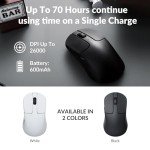 Keychron M3 Mini Wireless Optical Mouse, Bluetooth 5.1/2.4 GHz/Wired Gaming Mouse, Programmable PixArt 3395 Sensor with up to 26,000 DPI/ 650 IPS, Lightweight Ergonomic for Windows Mac Linux - Black