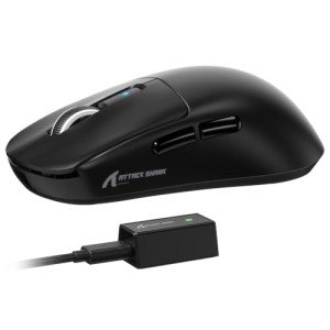 Attack Shark R6 39g Ultra-Lightweight Wireless Gaming Mouse,PAW 3950Max Sensor Computer Mouse with Nordic 52480,8KHz Polling,42K DPl,Omron Optaicl Switch,USB-C Charging,7 Programmable Buttons -Black