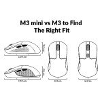 Keychron M3 Mini Wireless Optical Mouse, Bluetooth 5.1/2.4 GHz/Wired Gaming Mouse, Programmable PixArt 3395 Sensor with up to 26,000 DPI/ 650 IPS, Lightweight Ergonomic for Windows Mac Linux - Black