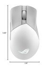 ASUS ROG Gladius III Wireless Gaming Mouse, 36000 DPI, 6 Buttons, Replaceable Switches, Paracord Cable - White