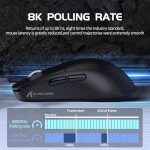 Attack Shark R6 39g Ultra-Lightweight Wireless Gaming Mouse,PAW 3950Max Sensor Computer Mouse with Nordic 52480,8KHz Polling,42K DPl,Omron Optaicl Switch,USB-C Charging,7 Programmable Buttons -Black