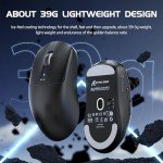 Attack Shark R6 39g Ultra-Lightweight Wireless Gaming Mouse,PAW 3950Max Sensor Computer Mouse with Nordic 52480,8KHz Polling,42K DPl,Omron Optaicl Switch,USB-C Charging,7 Programmable Buttons -Black