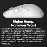Pulsar Gaming Gears X2H Mini Wireless Gaming Mouse, Ultra Lightweight 1.83 oz (52 g), Symmetrical, Optical Switch, 2.4 Ghz 1 ms, 26000 DPI, PAW3395 Sensor (Mini, Wireless, White)