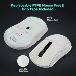 TECWARE EX1 Lightweight Gaming Mouse, 26K DPI Wireless Mouse, OLED Screen Display, 59g Lightweight, RGB Charging Dock, Tri-Mode Connectivity, Comes with PTFE Feet and Grip Tape, Gaming Mouse (White)