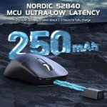 Attack Shark R6 39g Ultra-Lightweight Wireless Gaming Mouse,PAW 3950Max Sensor Computer Mouse with Nordic 52480,8KHz Polling,42K DPl,Omron Optaicl Switch,USB-C Charging,7 Programmable Buttons -Black