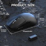 Attack Shark R6 39g Ultra-Lightweight Wireless Gaming Mouse,PAW 3950Max Sensor Computer Mouse with Nordic 52480,8KHz Polling,42K DPl,Omron Optaicl Switch,USB-C Charging,7 Programmable Buttons -Black