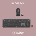 Logitech MK955 Signature Slim Wireless Keyboard and Mouse Combo, for Larger Hands, Quiet Typing and Clicking, Switch Across Three Devices, Bluetooth, Multi-OS, for Windows and Mac