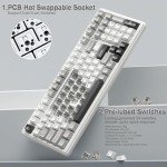 AULA F99 Wireless Mechanical Keyboard,Tri-Mode BT5.0/2.4GHz/USB-C Hot Swappable Custom Keyboard,Pre-lubed Linear Switches,Gasket Structure,RGB Backlit Gaming Keyboards for PC/Tablet/PS/Xbox
