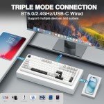 AULA F99 Wireless Mechanical Keyboard,Tri-Mode BT5.0/2.4GHz/USB-C Hot Swappable Custom Keyboard,Pre-lubed Linear Switches,Gasket Structure,RGB Backlit Gaming Keyboards for PC/Tablet/PS/Xbox