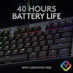Logitech G915 TKL Tenkeyless Lightspeed Wireless RGB Mechanical Gaming Keyboard, Low Profile Switch Options, Lightsync RGB, Advanced Wireless and Bluetooth Support - Tactile