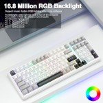 AULA F99 Wireless Mechanical Keyboard,Tri-Mode BT5.0/2.4GHz/USB-C Hot Swappable Custom Keyboard,Pre-lubed Linear Switches,Gasket Structure,RGB Backlit Gaming Keyboards for PC/Tablet/PS/Xbox