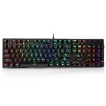 Redragon K556 RGB LED Backlit Wired Mechanical Gaming Keyboard, 104 Keys Hot-Swap Mechanical Keyboard w/Aluminum Base, Upgraded Socket and Noise Absorbing Foams, Soft Tactile Brown Switch