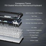 Womier S-K80 75% Keyboard with Color Multimedia Display Mechanical Gaming Keyboard, Wired Hot Swappable Gasket Mount RGB Custom Key Board, Pre-lubed Stabilizer for Mac/Win, Black Kanagawa