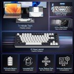 Redragon K673 PRO 75% Wireless Gasket RGB Gaming Keyboard, 3-Modes 81 Keys Compact Mechanical Keyboard Hot-Swap Socket, Dedicated Knob Control and Sound Absorbing Pads, Linear Red Switch