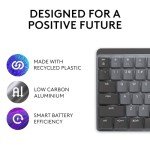 Logitech MX Mechanical Wireless Illuminated Performance Keyboard, Clicky Switches, Backlit Keys, Bluetooth, USB-C, macOS, Windows, Linux, iOS, Android, Metal