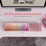 RisoPhy 60% Wireless Mechanical Keyboard, 2.4G/USB-C/Bluetooth Gaming Keyboard with LED Backlight/Gasket Mount/Red Switches/Metal Knob/Software