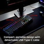 HyperX Alloy Origins - Mechanical Gaming Keyboard, Software-Controlled Light & Macro Customization, Compact Form Factor, RGB LED Backlit - Linear HyperX Red Switch (Black)
