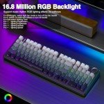 AULA F99 Pro Wireless Mechanical Keyboard with Knob,Tri-Mode BT5.0/USB-C/2.4GHz Hot Swappable Keyboard,Pre-lubed Switches,Gasket Structure,RGB Backlit Computer Gaming Keyboard (Side Printed Black)