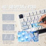 EPOMAKER x Aula F75 Gasket Mechanical Keyboard, 75% Wireless Hot Swappable Gaming Keyboard with Five-Layer Padding&Knob, Bluetooth/2.4GHz/USB-C, RGB (Light Blue, LEOBOG Reaper Switch)
