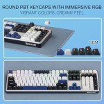 Redragon K689 Wired Gasket RGB Gaming Keyboard, 104 Keys + Extra 4 Hotkeys Mechanical Keyboard w/Upgraded Hot-swappable Socket, 3-Layer Noise Dampening, Mixed Color Keycaps, Custom Linear Switch
