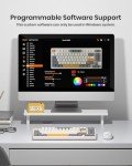 Kisnt Wireless Mechanical Keyboard,Creamy Sound Gasket Gaming Keyboard with Bluetooth/2.4GHz/USB-C, 75% 85 Keys Custom Hot Swappable Compact Keyboard for Win/Mac (Retro Beige,Linear Switch)