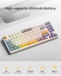 Kisnt Wireless Mechanical Keyboard,Creamy Sound Gasket Gaming Keyboard with Bluetooth/2.4GHz/USB-C, 75% 85 Keys Custom Hot Swappable Compact Keyboard for Win/Mac (Retro Beige,Linear Switch)