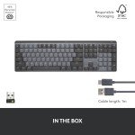 Logitech MX Mechanical Wireless Illuminated Performance Keyboard, Clicky Switches, Backlit Keys, Bluetooth, USB-C, macOS, Windows, Linux, iOS, Android, Metal