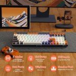 RK ROYAL KLUDGE RK100 Wireless Mechanical Keyboard RGB Backlit Bluetooth5.1/2.4G/Wired 96% Full Size 100-Key Hot Swappable Gaming Keyboard Red Switch Carbon
