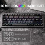 EPOMAKER EK68 65% Wireless Gaming Keyboard, Hot Swappable Gasket Mechanical Keyboard with Metal Knob, Bluetooth 5.0/2.4Ghz Wireless/USB-C Wired Custom Keyboard (Black Silver, Flamingo Switch)