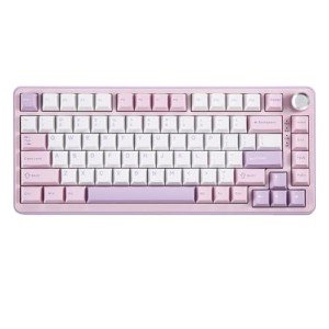 YUNZII B75 PRO Wireless Mechanical Keyboard,75% Layout with Knob,Hot Swap Gasket Custom Structure,Creamy Pre-lubed Switches,RGB Backlit,Bluetooth/Type-C/2.4G for Win/Mac(Milk Switch,Purple)