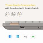 Flow Lite 84 Keys Low Profile Mechanical Keyboard, 75% Swappable Rechargeable Wireless Keyboard with 2.4G Receiver, Bluetooth and Wired Connection for Windows, Mac/Spector Linear Switches (Off-White)