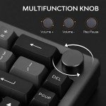 EPOMAKER EK68 65% Wireless Gaming Keyboard, Hot Swappable Gasket Mechanical Keyboard with Metal Knob, Bluetooth 5.0/2.4Ghz Wireless/USB-C Wired Custom Keyboard (Black Silver, Flamingo Switch)