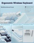 AULA F75 Wireless Mechanical Keyboard, Gasket Hot Swappable Custom, Pre-lubed Reaper Switches RGB Backlit, 2.4GHz/Type-C/BT5.0 Mechanical (White & Blue)