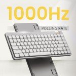 Flow Lite 84 Keys Low Profile Mechanical Keyboard, 75% Swappable Rechargeable Wireless Keyboard with 2.4G Receiver, Bluetooth and Wired Connection for Windows, Mac/Spector Linear Switches (Off-White)