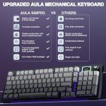 AULA S98 Pro Wireless Mechanical Keyboard with Screen & Knob,2.4GHz/USB-C/BT5.0 Gasket Hot Swappable Creamy Keyboard,Pre-lubed Linear Switches,Side Printed PBT Keycaps,RGB Backlit Gaming Keyboard