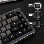 EPOMAKER EK68 65% Wireless Gaming Keyboard, Hot Swappable Gasket Mechanical Keyboard with Metal Knob, Bluetooth 5.0/2.4Ghz Wireless/USB-C Wired Custom Keyboard (Black Silver, Flamingo Switch)