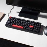 Keychron C3 Pro QMK/VIA Custom Gaming Keyboard, Programmable 87 Keys Compact TKL Layout Gasket Mount, Red LED Backlight Wired Mechanical Keyboard with Brown Switches for Mac/Windows/Linux