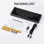 EPOMAKER EK68 65% Wireless Gaming Keyboard, Hot Swappable Gasket Mechanical Keyboard with Metal Knob, Bluetooth 5.0/2.4Ghz Wireless/USB-C Wired Custom Keyboard (Black Silver, Flamingo Switch)