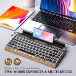 Wireless Retro Typewriter Mechanical Keyboard with LED