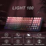 MageGee LIGHT100 Wireless Creamy Keyboard, 96% Gasket Hot Swappable Mechanical Keyboard, 2.4G/USB-C/BT5.0 RGB Backlit Gaming Keyboard for Win/Mac/PC, 8000mAh Battery, Side Printed PBT Keycaps, Pink