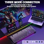 AULA S98 Pro Wireless Mechanical Keyboard with Screen & Knob,2.4GHz/USB-C/BT5.0 Gasket Hot Swappable Creamy Keyboard,Pre-lubed Linear Switches,Side Printed PBT Keycaps,RGB Backlit Gaming Keyboard