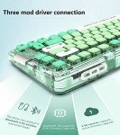 GK GAMAKAY GK75 75% RGB Transparent Gasket Mechanical Keyboard, Bluetooth/USB-C/2.4GHz 80 Keys Hot Swap Gateron Yellow Switch 2.0 KSA Profile PBT Keycaps Gaming Keyboard (Mint Green)