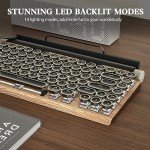 Wireless Retro Typewriter Mechanical Keyboard with LED