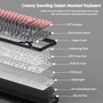 MageGee LIGHT100 Wireless Creamy Keyboard, 96% Gasket Hot Swappable Mechanical Keyboard, 2.4G/USB-C/BT5.0 RGB Backlit Gaming Keyboard for Win/Mac/PC, 8000mAh Battery, Side Printed PBT Keycaps, Pink