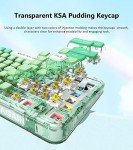 GK GAMAKAY GK75 75% RGB Transparent Gasket Mechanical Keyboard, Bluetooth/USB-C/2.4GHz 80 Keys Hot Swap Gateron Yellow Switch 2.0 KSA Profile PBT Keycaps Gaming Keyboard (Mint Green)