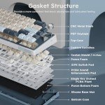 RK ROYAL KLUDGE R65 Wireless Mechanical Keyboard with Volume Knob, Tri-Mode 2.4G/USB-C/BT Gasket Mounted 60% Gaming Keyboard with 66Keys, PBT Keycaps, VIA, Hot Swappable Cream Switch, Blue